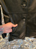 Vintage 1990s Black Leather Coat