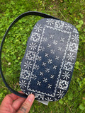 Vintage 60s Black Paisley Bandana Basket Purse