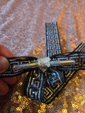 Vintage 50s Black & Silver Square Dancing bow Tie
