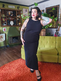 Vintage 70s Black formal dress with Rhinestones