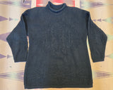 Vintage 90s Black Cable Knit Sweater