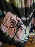 Vintage 90s Black Rainbow Tie Dye Hippie Dress