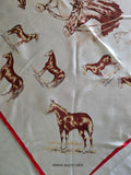 Vintage 60s White Horse breeds silk square scarf