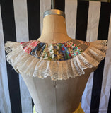 Unforgiven Vintage Quilt White Lace Clown Collar