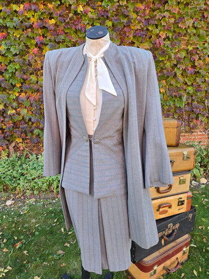 Vintage 40s Three Piece Pinstripe Suit Set