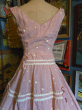 Vintage 50's Claudia Young Pink Polka Dot Dress