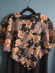 Vintage Black Dress w/Floral Cape