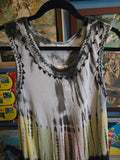 Vintage 90s Black Rainbow Tie Dye Hippie Dress