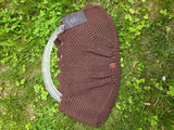 Vintage 40's Brown Knit Shell Bag with Lucite Handle