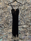 Gently Used Super Low Fat Black Velvet Dress
