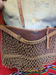 Vintage Leather and Canvas Luggage and Fishing Bag