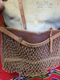 Vintage Leather and Canvas Luggage and Fishing Bag