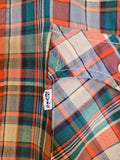 Unforgiven Upcycled Rose Orange Green Plaid Western