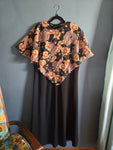 Vintage Black Dress w/Floral Cape