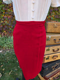 Vintage 60 Persian Wool Collar Red Jacket Skirt Set