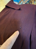 Vintage 40s burgundy work wear dress with belt