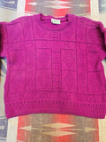 Vintage 80's Magenta Knit Sweater