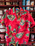 Vintage 80s Red Surf Board Hawaiian Shirt