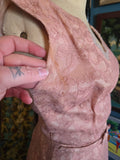 Vintage 50s Dusty Rose Lace Dress with Jacket