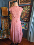 Vintage 50s Dusty Rose Lace Dress with Jacket