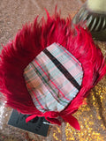 Vintage 40s Red Feather Hat Hair Piece