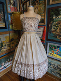Vintage 50s Shirley Lee Metallic Copper Dress