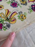 Vintage 30s blue purple yellow floral rayon scarf