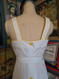 Vintage 70s Young Edwardian ivory yellow dress