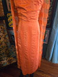 Vintage 60 Orange Fornmal Dress Sheer Cape