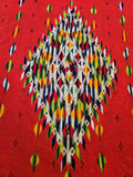 Vintage Red Wool Serape Mexican Blanket