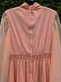 Vintage 70s Orange Angel Sleeve Maxi Dress