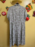 Vintage 40s Mint Metallic Floral Dress