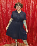 Vintage 40 Navy Blue Sheer Dress