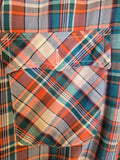 Unforgiven Upcycled Rose Orange Green Plaid Western