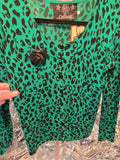 Gently Used Collectif Kelly Green Leopard Cardigan