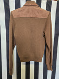 Vintage Brown Suede Jacket with Acrylic Knit