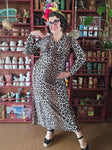Vintage Leopard Print Maxi Dress