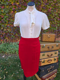 Vintage 60 Persian Wool Collar Red Jacket Skirt Set