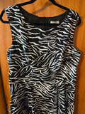 Gently Used Fit and Flare Black & White Zebra Dress