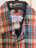 Unforgiven Upcycled Rose Orange Green Plaid Western