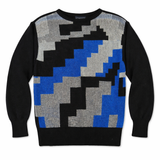 Vintage 80s Metallic Blue and Silver Sweater