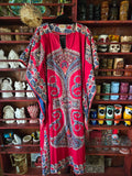 Vintage Rhinestoned Bell Sleeve Kaftan Dress