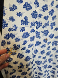 Vintage 40s white & blue floral rayon dress with ruffles