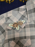 Unforgiven Upcycled Vintage Rose Gray Plaid Western
