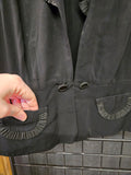 XL Vintage 1940's Black Ruffle Suit Jacket