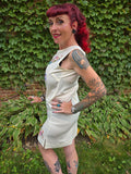 Vintage 60's White Bird and Flower Embroidered Dress
