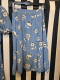 Vintage 40s blue and white floral romper and skirt set
