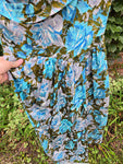Vintage Dorothy O'Hara blue brown floral dress