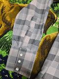 Unforgiven Upcycled Vintage Rose Gray Plaid Western