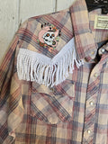 Unforgiven Upcycled Skull Cowboy Red Plaid Western